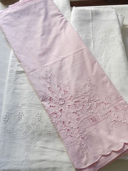 Four beautiful embroidered sheets Stitch...