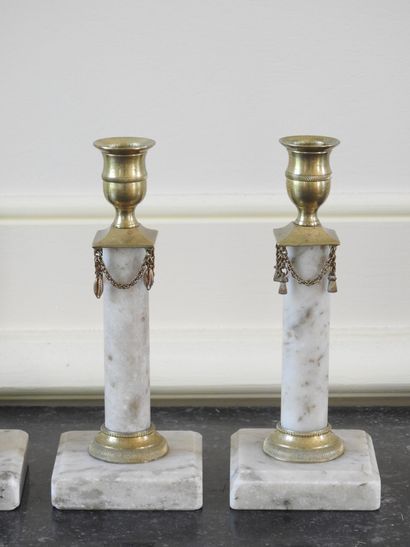 Suite of four candlesticks in the Gustavian...