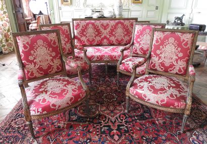 Louis XVI style living room furniture including...