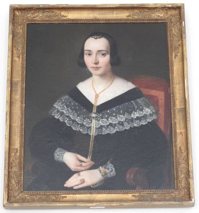 René CADEAU (1782-1858) : Portrait of a seated...
