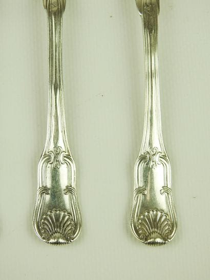 Suite of four silver coffee spoons, Paris...