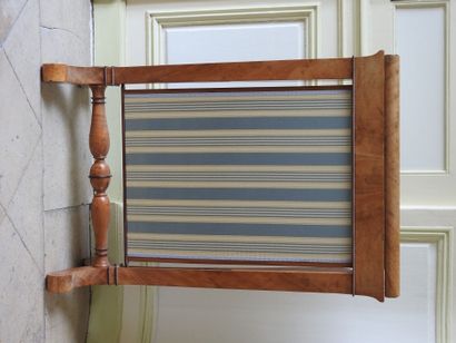 Walnut and burr walnut veneer mantel screen,...