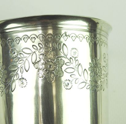 Set of two silver kettledrums, minerva mark,...