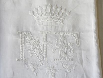 Pair of pillowcases chiffonized N.F. under...