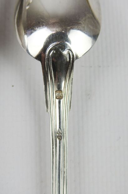 Suite of ten small silver spoons Minerve...