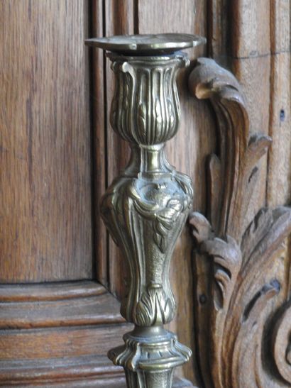 Pair of bronze torches decorated in the Louis...