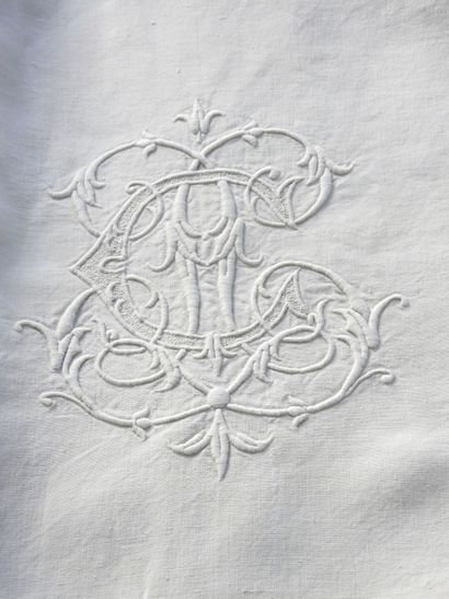 Two large linen sheets, AD 240 x 320 cm and...