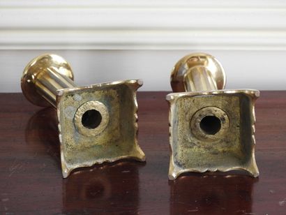 Pair of gilt bronze candlesticks in the Louis...