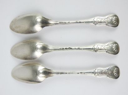 Suite of three coffee spoons, Paris 1779...