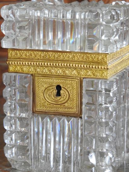 Rectangular shaped box in cut crystal and...