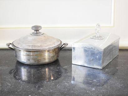 Lot including a silver plated box of rectangular...