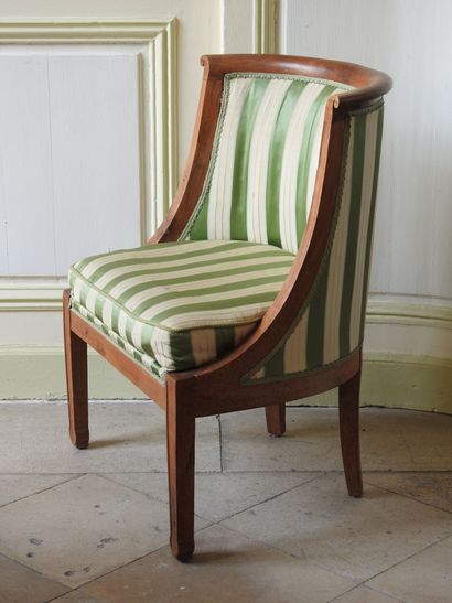 Fireside chair in natural wood with gondola...