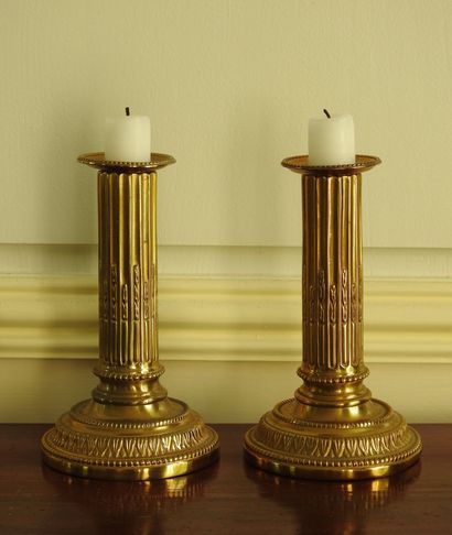 Pair of bronze desk candlesticks. Beautiful...