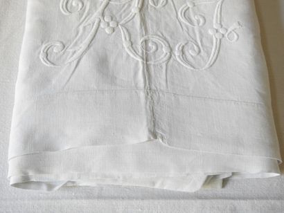 Large Linen sheet with K.J. under the crown...