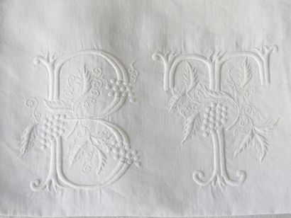 Pair of pillowcases chiffonized B.T. with...