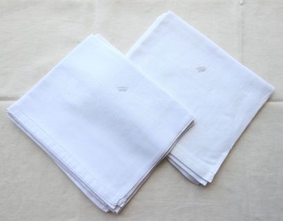 Six Large Napkins figured with a crown of...