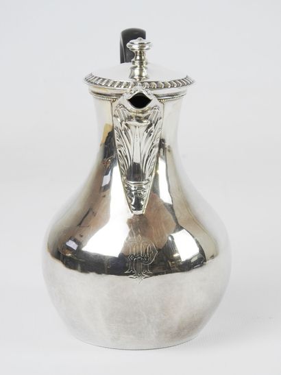 Silver flat bottom coffee pot, minerva mark....