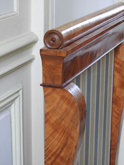 Walnut and burr walnut veneer mantel screen,...
