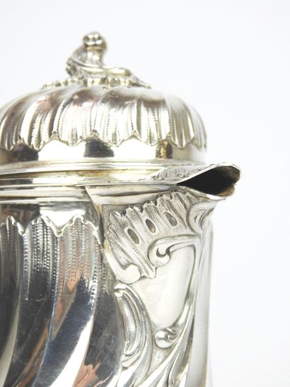 Minerva silver coffee pot with twisted ribs...
