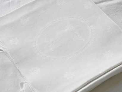 Ten napkins of the Castle of Valençay, numbered...