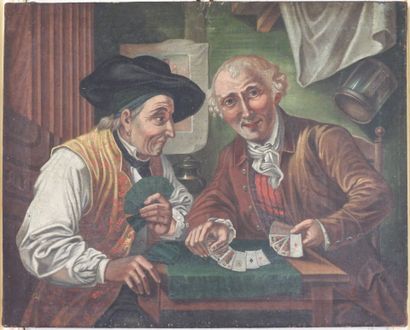 Ecole ITALIENNE du XVIIIème siècle : Joueurs...