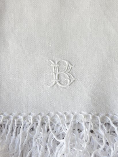 Six guest towels numbered B. Honeycomb.