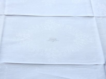 Twelve damask napkins of Flowers and Medallion...