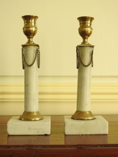 Pair of candlesticks in the Gustavian taste...