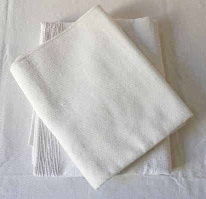 Two hemp tablecloths with strips 200 x 190...