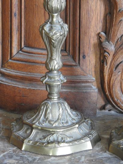 Pair of bronze torches decorated in the Louis...