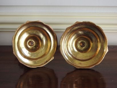 Pair of gilt bronze toilet candlesticks in...