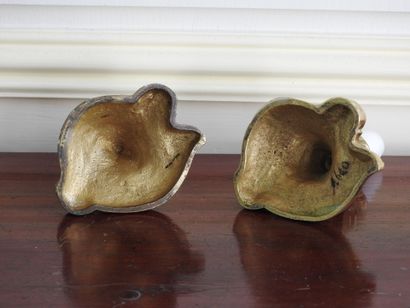 Pair of small bronze candlesticks in Rocaille...