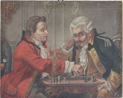 Ecole ITALIENNE du XVIIIème siècle : Joueurs...