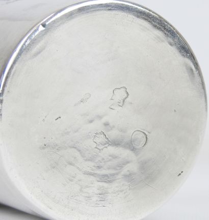 Large straight silver tumbler. Monogrammed...