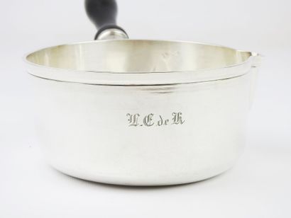 Silver saucepan Vieillard. Monogrammed 