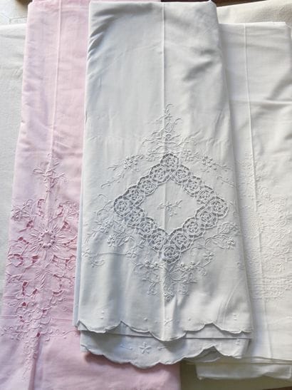 Four beautiful embroidered sheets Stitch...