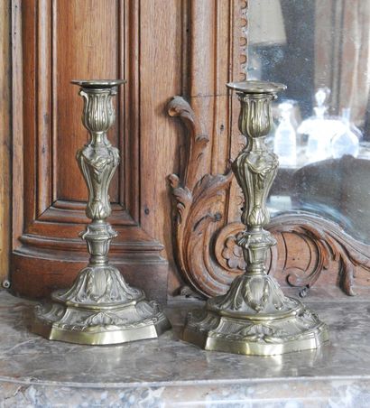 Pair of bronze torches decorated in the Louis...