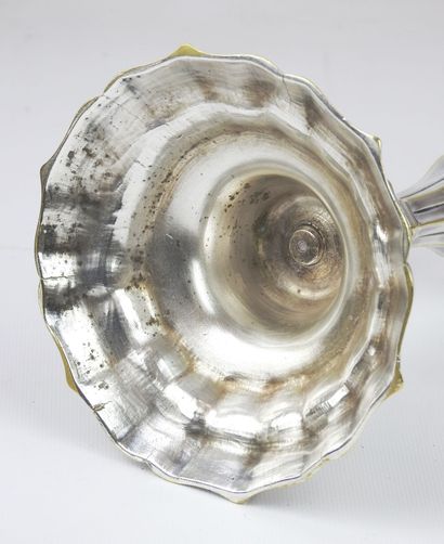 Pair of silver plated bronze candlesticks...