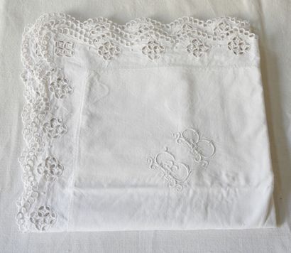 Pair of pillowcases E.B. lace 68 x 68 cm...