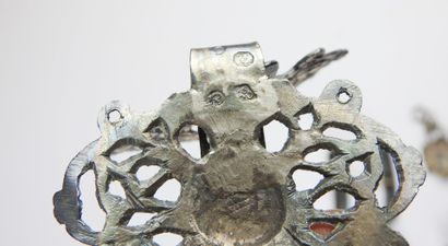 Lot including three 19th century silver belt...