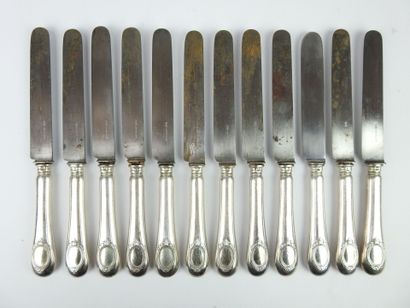 Suite of twelve large knives with steel blade...