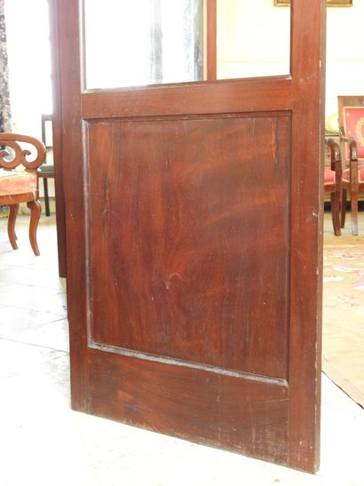 Screen with five leaves in mahogany, lower...
