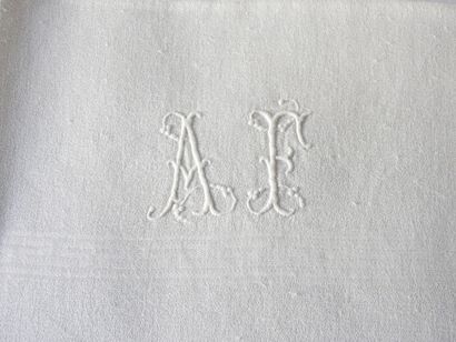 Six guest towels with A.F. Damask borders...