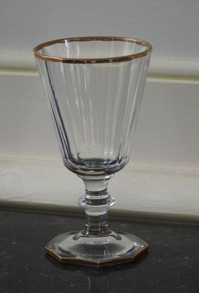 Part of service of glass stemmed glasses...