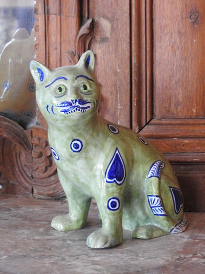 In the taste of Emile GALLE : Pair of cats...