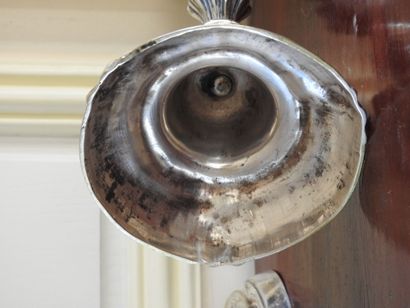 Pair of silver plated bronze torches with...