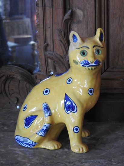 In the taste of Emile GALLE : Pair of cats...