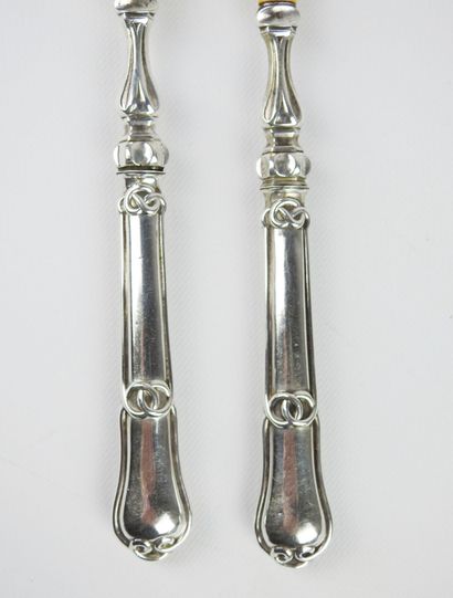 Salad service in silver. Gordian knot model....