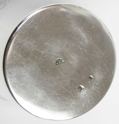 Set of two silver kettledrums, minerva mark,...