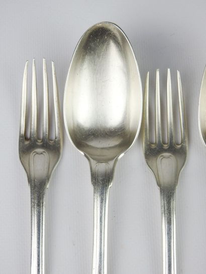 Suite of three silver flatware, Paris 1767-8...